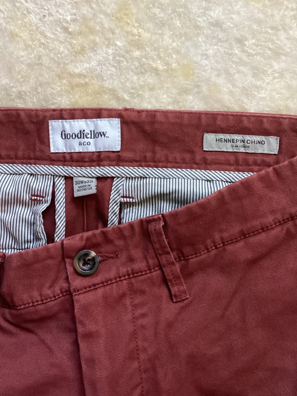 Goodfellow & Co Rust Brown Slim Chinos